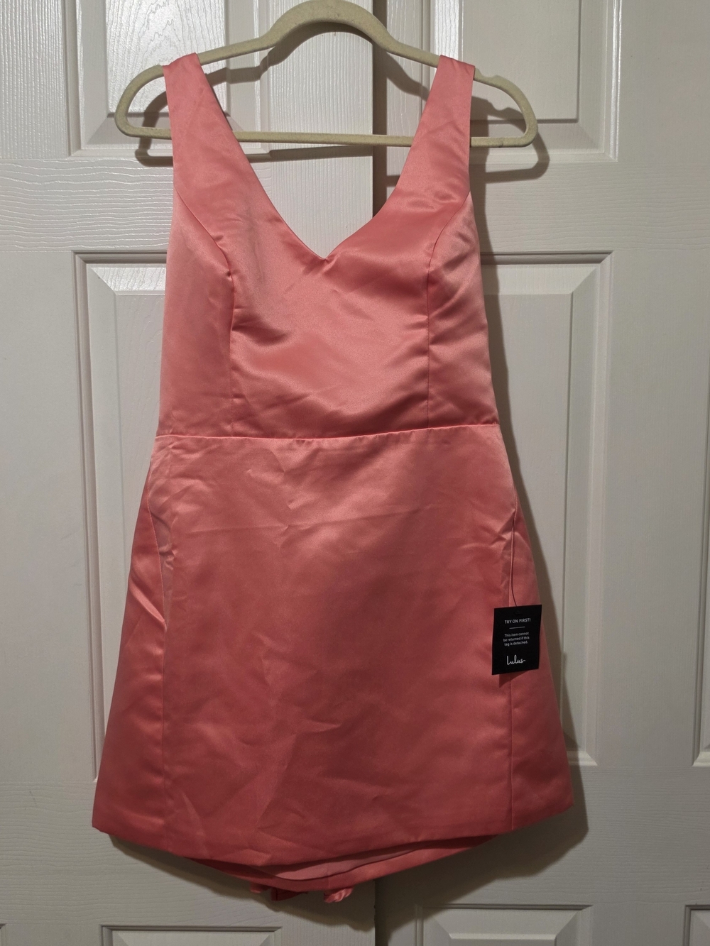 Lulus Womens L Pink Celebration Taffeta Bow Mini Dress Party Wedding Prom NEW